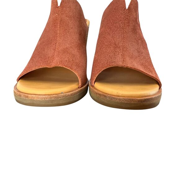 Kork-Ease Leather Open Toe Sandals 8M Harlin Red Brown Slip-On Block Heel Mules - Picture 4 of 13